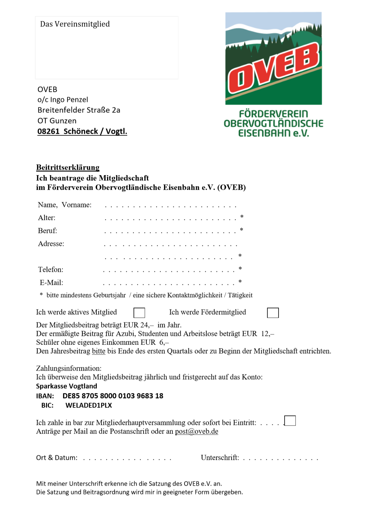 unser Beitrittserklärung